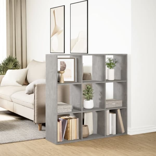 vidaXL bogreol/rumdeler 102x29x103,5 cm konstrueret træ betongrå