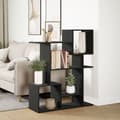 Miniatyrbillede 5 af 11: vidaXL bogreol/rumdeler 92x29x112 cm konstrueret træ sort