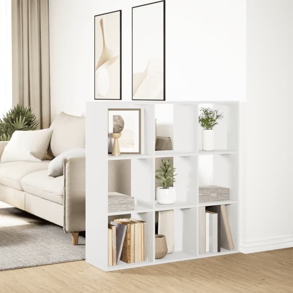 vidaXL Huoneenjakaja/kirjahylly valk. 102x29x103,5 cm tekninen puu
