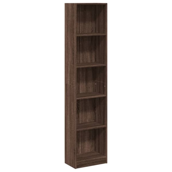 vidaXL Kirjahylly ruskea tammi 40x24x176 cm tekninen puu