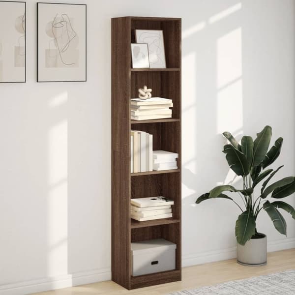 vidaXL Kirjahylly ruskea tammi 40x24x176 cm tekninen puu