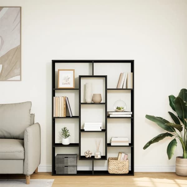 vidaXL Bokhylle svart 102x29x143 cm konstruert tre