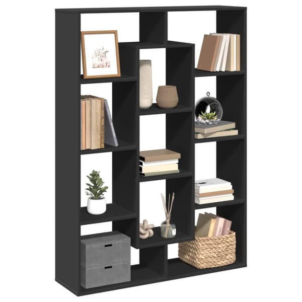 vidaXL Bokhylle svart 102x29x143 cm konstruert tre