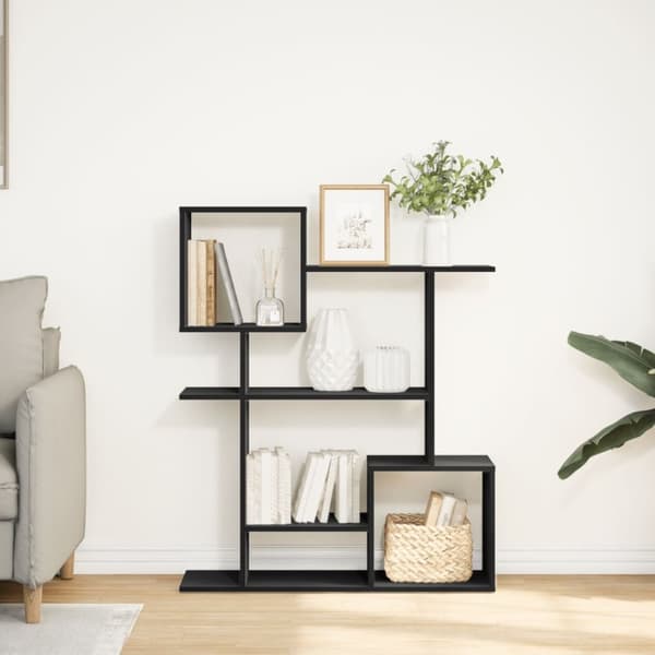 vidaXL Romdeler bokhylle svart 92x29x112 cm konstruert tre