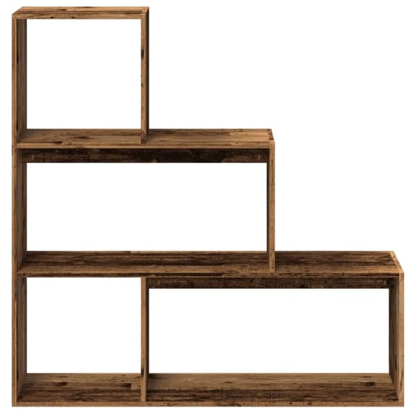 vidaXL bogreol/rumdeler 123x29x123 cm 3 niveauer konstrueret træ