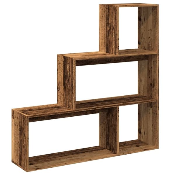 vidaXL bogreol/rumdeler 123x29x123 cm 3 niveauer konstrueret træ