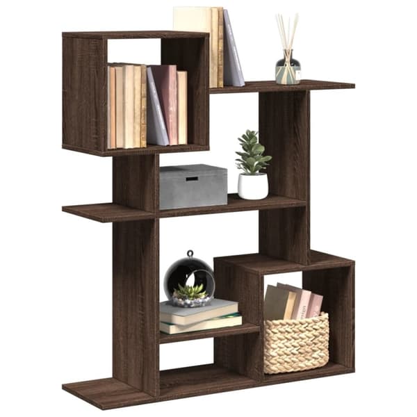 vidaXL bogreol/rumdeler 92x29x112 cm konstrueret træ brun egetræ