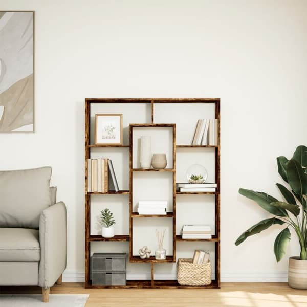 vidaXL bogreol 102x29x143 cm konstrueret træ røget egetræ