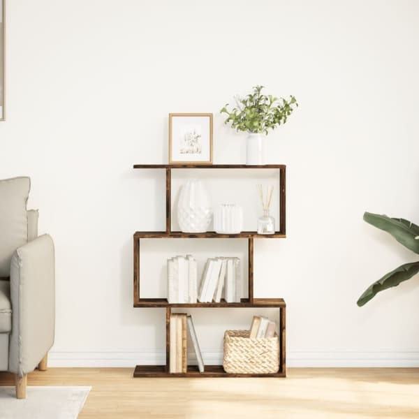 vidaXL bogreol/rumdeler 70x24x97cm 3 niveauer konstrueret træ røget eg