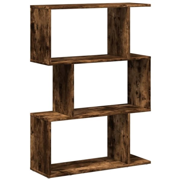 vidaXL bogreol/rumdeler 70x24x97cm 3 niveauer konstrueret træ røget eg