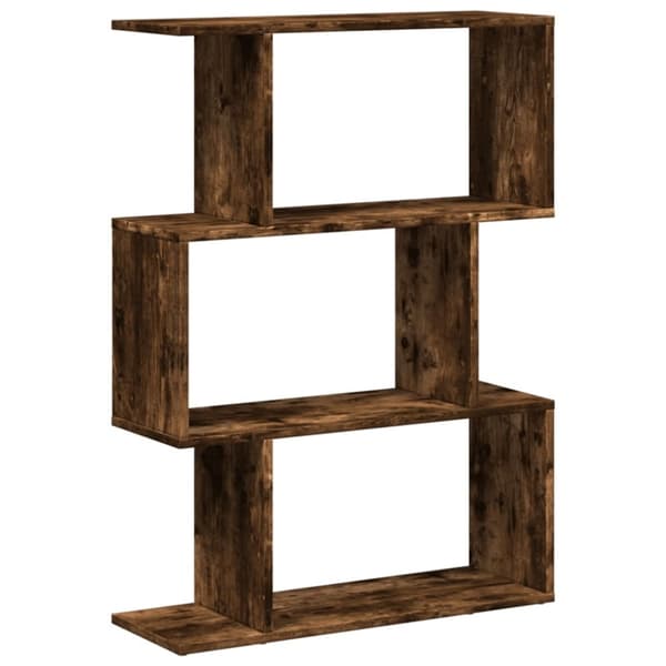 vidaXL bogreol/rumdeler 70x24x97cm 3 niveauer konstrueret træ røget eg