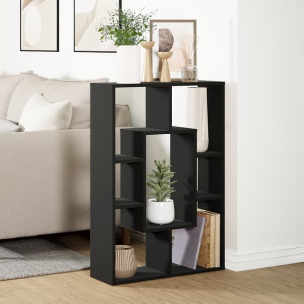 vidaXL Bokhylle svart 63x20x90 cm konstruert tre