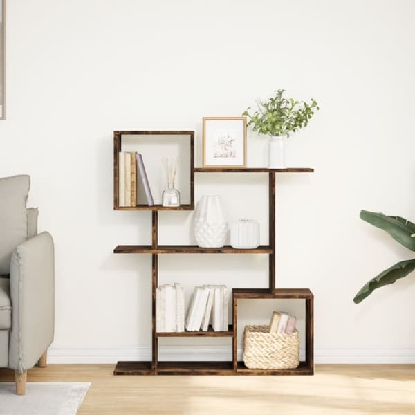 vidaXL bogreol/rumdeler 92x29x112 cm konstrueret træ røget eg