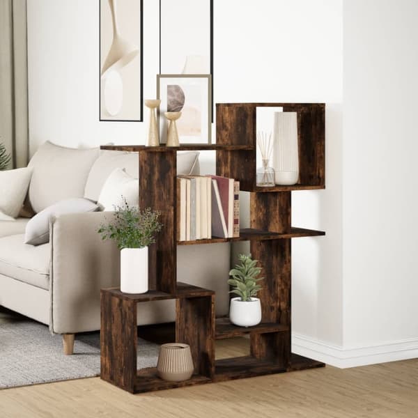 vidaXL bogreol/rumdeler 92x29x112 cm konstrueret træ røget eg