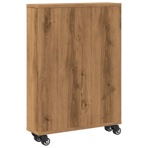 vidaXL Smal förvaringsvagn ek 48x13x68 cm konstruerat trä