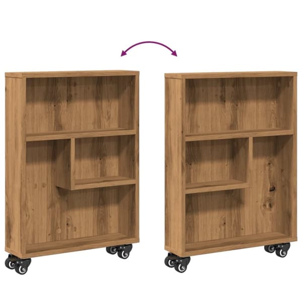 vidaXL Smal förvaringsvagn ek 48x13x68 cm konstruerat trä