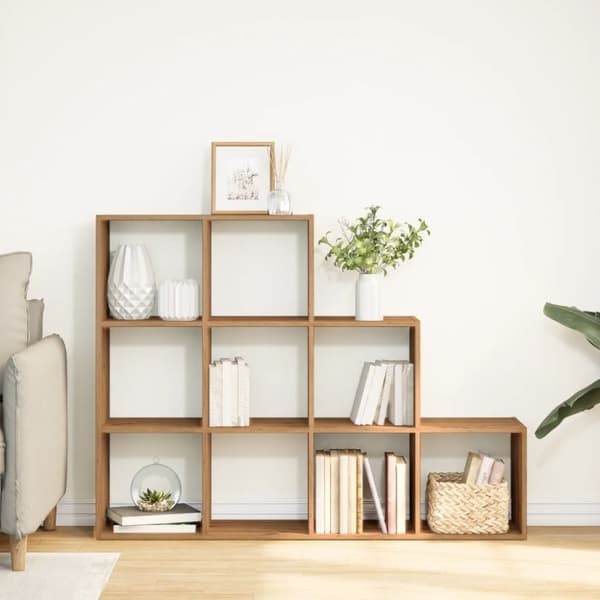 vidaXL Bokhylle 3 etasjer artisan eik 137,5x29x103,5 cm konstruert tre