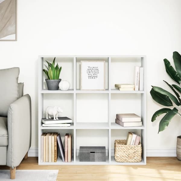 vidaXL Romdeler bokhylle hvit 102x29x103,5 cm konstruert tre