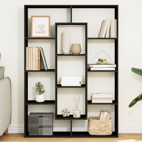 vidaXL Kirjahylly musta 102x29x143 cm lastulevy