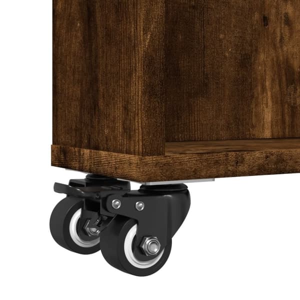 vidaXL Smal förvaringsvagn rökfärgad ek 48x13x68 cm konstruerat trä