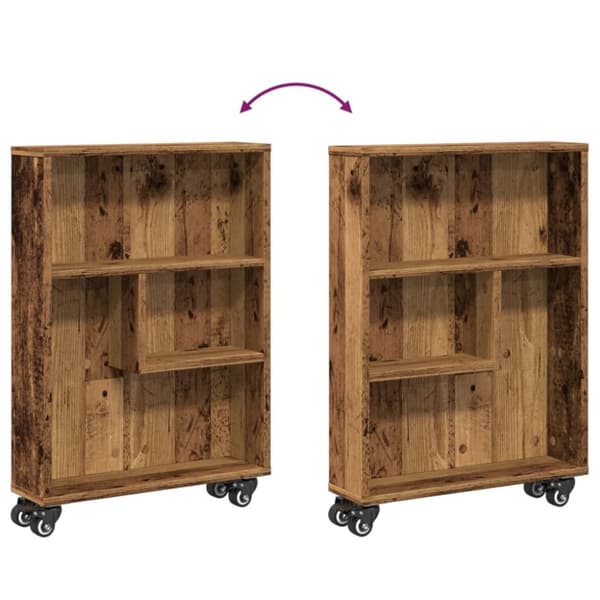 vidaXL Smal oppbevaringsvogn gammelt tre 48x13x68 cm konstruert tre