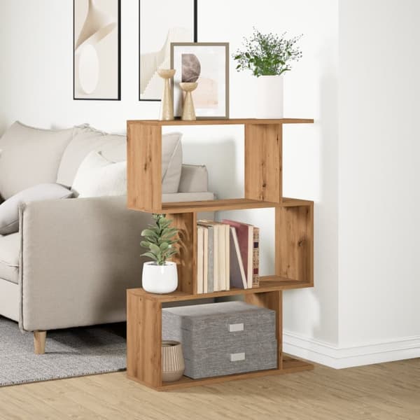 vidaXL Bokhylla/Rumsavdelare 3 hyllor ek 70x24x97 cm konstruerat trä