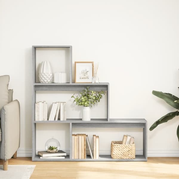 vidaXL bogreol/rumdeler 123x29x123 cm 3 niveauer konstrueret træ