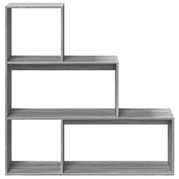 vidaXL bogreol/rumdeler 123x29x123 cm 3 niveauer konstrueret træ