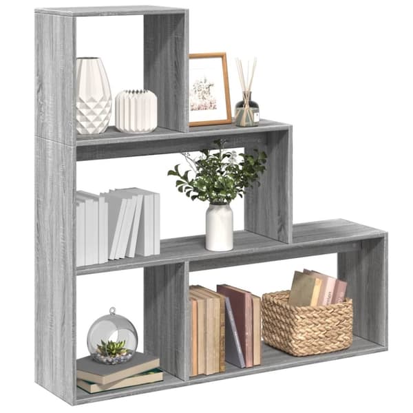 vidaXL bogreol/rumdeler 123x29x123 cm 3 niveauer konstrueret træ