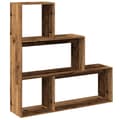 Miniatyrbilde 3 av 11: vidaXL Bokhylle 3 etasjer gammelt tre 123x29x123 cm konstruert tre