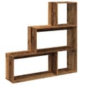 Miniatyrbilde 8 av 11: vidaXL Bokhylle 3 etasjer gammelt tre 123x29x123 cm konstruert tre