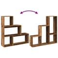 Miniatyrbilde 9 av 11: vidaXL Bokhylle 3 etasjer gammelt tre 123x29x123 cm konstruert tre