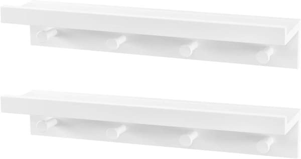 Rootz barokstil væghyldesæt - Hvid flydende hylde - Vægmonterede hylder - MDF - Opbevaring og display - 51 cm x 12 cm x 10 cm