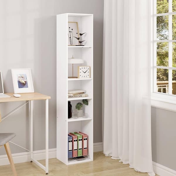 Rootz Bogreol Opbevaringsenhed - 5 Hylde Træ Bogreol - Organizer Display Stand - Alsidige møbler - 30 cm x 151 cm x 26 cm