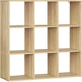 Miniatyrbillede 9 af 9: Rootz skandinavisk bogreol - Kubehylde - Åben displayhylde - E1 træmateriale - 94cm x 93cm x 29,5cm - Hvid/Lys eg - 9 rum