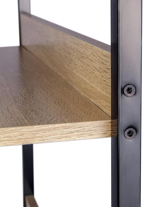 Rootz seisova hylly - Kirjahylly - Järjestäjä - Moderni muotoilu - 60 cm x 27,5 cm x 160 cm - Mk MDF-levyä ja terästä - Helppo koota