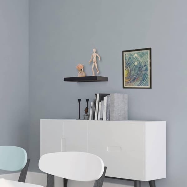 Rootz Vägghyllset - Flytande hyllor - Dekorativ display - Enkel montering - 40 cm x 22,9 cm x 3,8 cm - MDF-trä - Svart färg