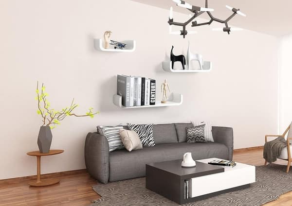 Rootz Vägghylla Set - Flytande hyllor - Dekorativa hyllor - MDF Trä - E1 Standard - Snygg design - 61*15,2*10,9cm