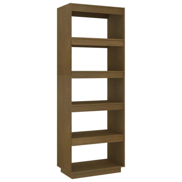 Bokhylla/Rumsavdelare honungsbrun 60x35x167 cm massiv furu