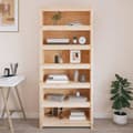 Miniatyrbild 1 av 2: Bokhylla 80x35x183 cm massiv furu
