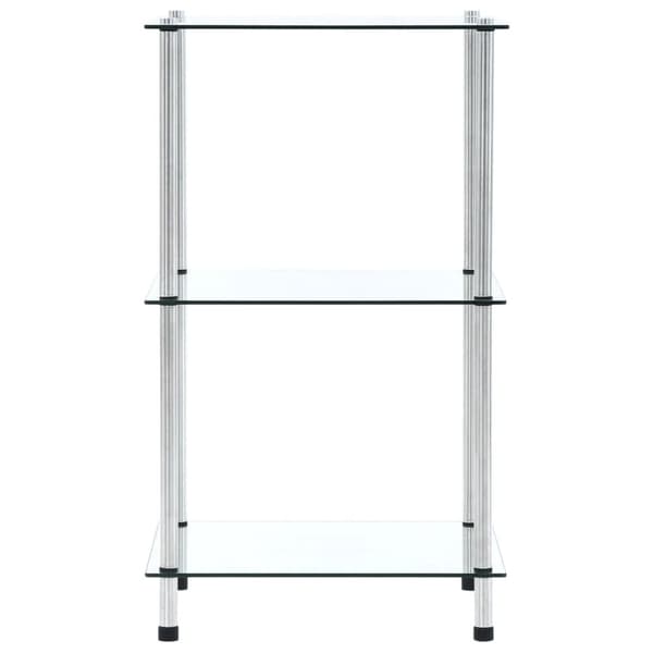 Hylla 3 hyllplan transparent 40x40x67 cm härdat glas