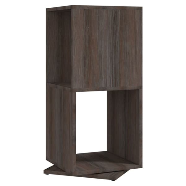Roterande hylla grå 34,5x34,5x75,5 cm konstruerat trä