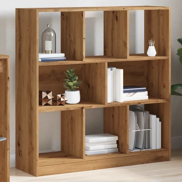 vidaXL Bokhylle artisan eik 97,5x29,5x100 cm konstruert tre