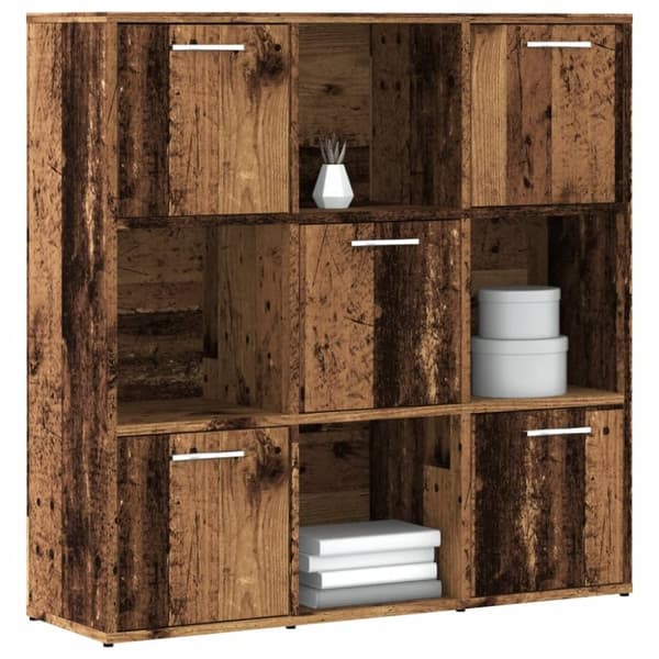 vidaXL Kirjahylly vanhaa puuta 90x28x90 cm suunniteltu puu