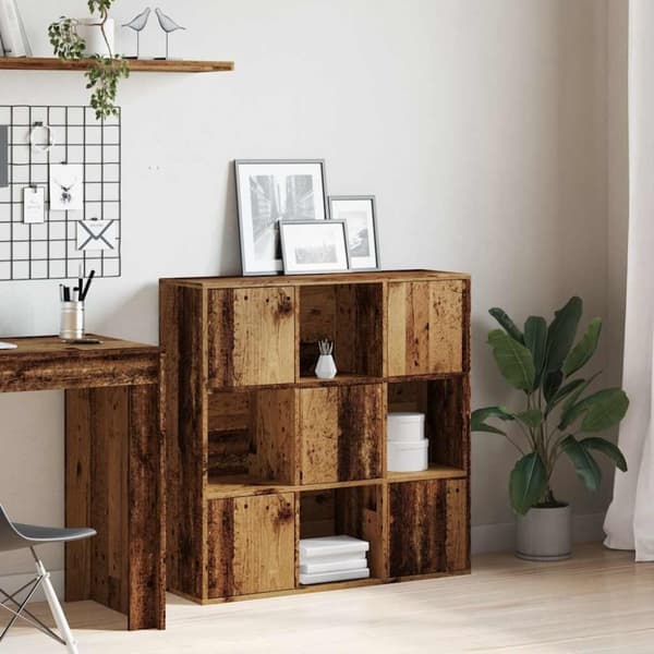 vidaXL Bokhylla åldrat trä 90x28x90 cm konstruerat trä