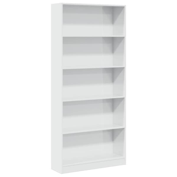 vidaXL skab 80x24x176 cm konstrueret træ hvid højglans