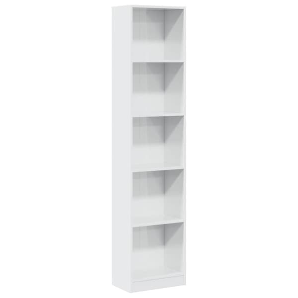 vidaXL skab 40x24x176 cm konstrueret træ hvid højglans