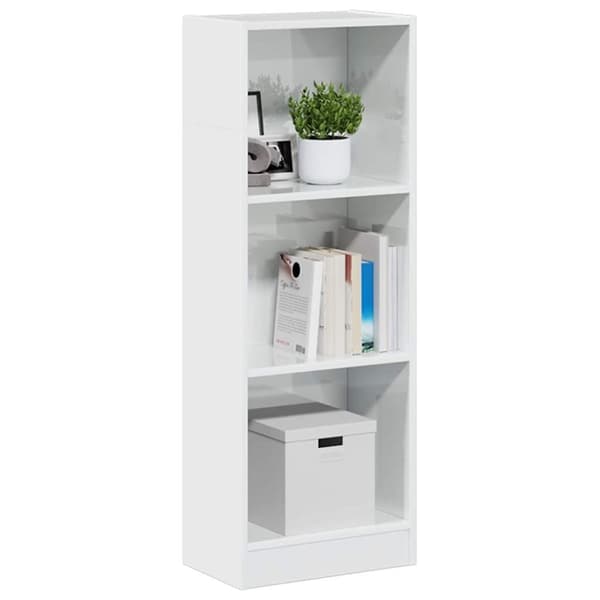 vidaXL skab 40x24x109 cm konstrueret træ hvid højglans