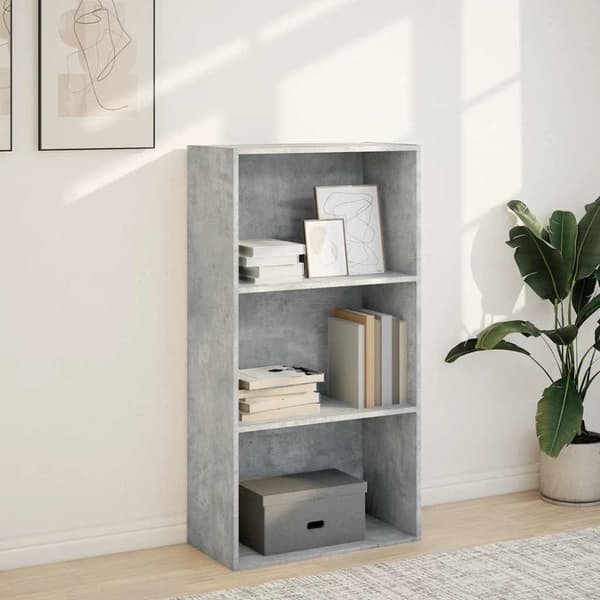 vidaXL Bokhylle betonggrå 60x30x114 cm konstruert tre