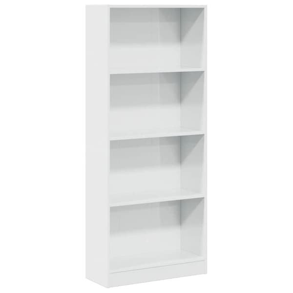 vidaXL skab 60x24x143 cm konstrueret træ hvid højglans